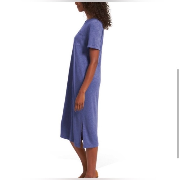 Jessica Simpson Finlee Heather Blue Violet Midi Casual Shirt Dress Size Medium - Picture 4 of 7